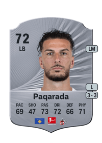 Leart Paqarada Rare 72 OVR