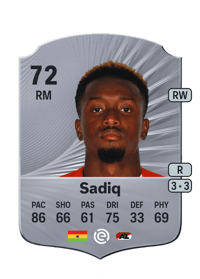 Ibrahim Sadiq Rare 72 OVR
