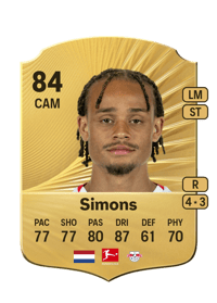 Xavi Simons Rare 84 OVR