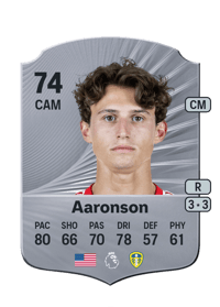 Brenden Aaronson Rare 74 OVR