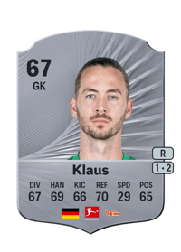 Carl Klaus Rare 67 OVR