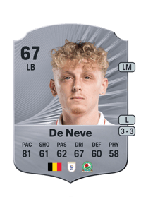 Dion De Neve Rare 67 OVR
