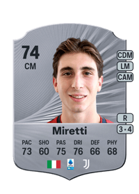 Fabio Miretti Rare 74 OVR