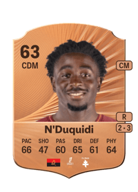 Joseph N'Duquidi Rare 63 OVR