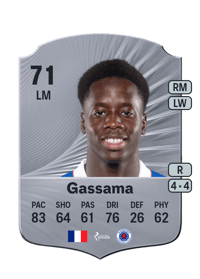 Djeidi Gassama Rare 71 OVR