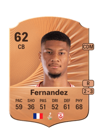 Nehemiah Fernandez Rare 62 OVR