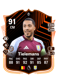 Youri Tielemans UEL Road to the Final 91 OVR