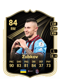 Oleksandr Zubkov Team of the Week 84 OVR