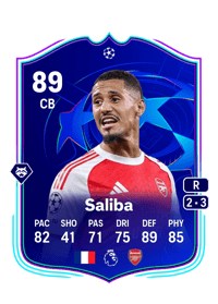 William Saliba UCL Road to the Knockouts 89 OVR