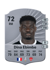 Junior Dina Ebimbe Rare 72 OVR
