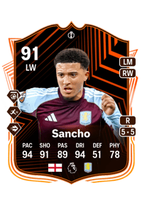 Jadon Sancho UEL Road to the Final 91 OVR