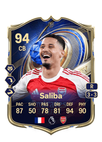 William Saliba TEAM OF THE YEAR 94 OVR