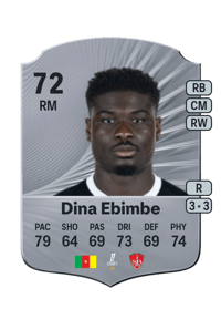 Junior Dina Ebimbe Rare 72 OVR