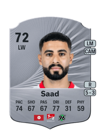 Elias Saad Rare 72 OVR