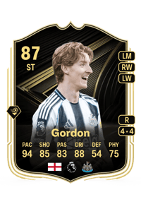 Anthony Gordon Team of the Week 87 OVR