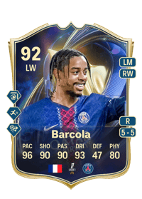 Bradley Barcola Team of the Season 92 OVR