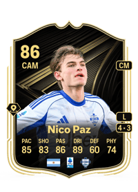Nico Paz Team of the Week 86 OVR