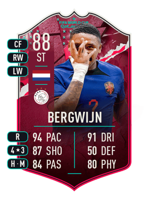 Bergwijn - 88 - World Cup Showdown Plus