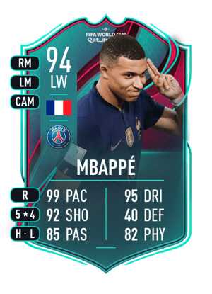 Mbappé - 94 - World Cup Team of the Tournament