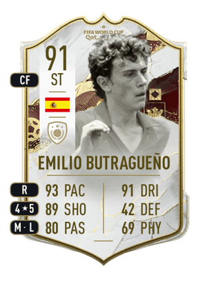 Emilio Butragueño - 91 - World Cup Icon