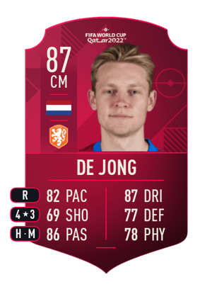 de Jong - 87 - World Cup Player
