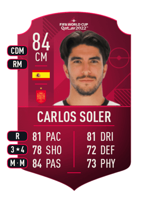 Carlos Soler - 84 - World Cup Player