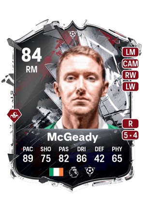 Aiden McGeady 84 RM Hall of FUT card in EA FC 27
