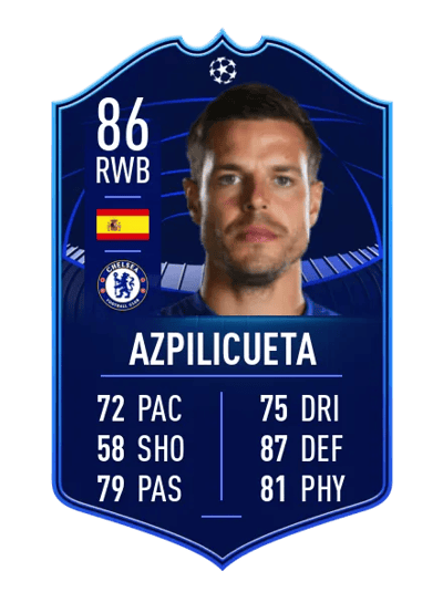 Azpilicueta UEFA Champions League MOTM 86 OVR