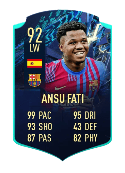 Ansu Fati TEAM OF THE SEASON MOMENTS 92 OVR