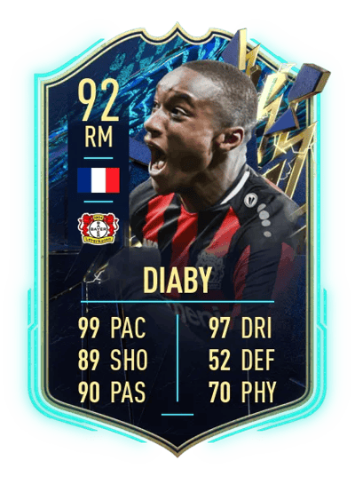 Moussa Diaby Team of the Season 92 OVR