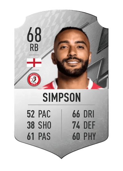 Danny Simpson Rare 68 OVR