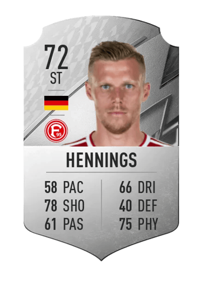 Rouwen Hennings Rare 72 OVR