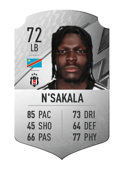 Fabrice N'Sakala Rare 72 OVR