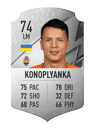 Yevhen Konoplyanka Rare 74 OVR