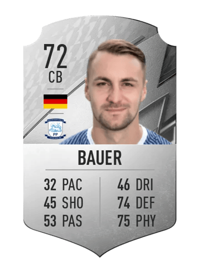 Patrick Bauer Rare 72 OVR