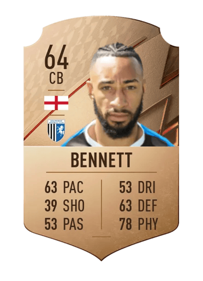 Rhys Bennett Rare 64 OVR