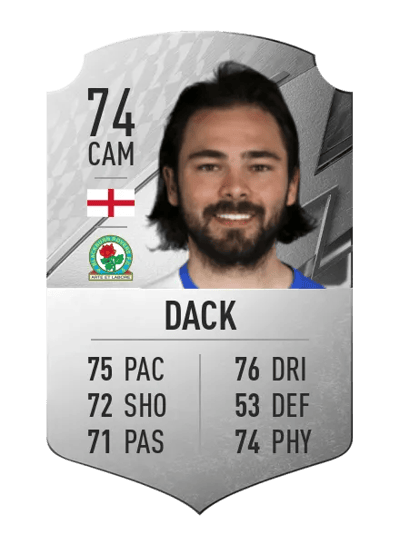 Bradley Dack Rare 74 OVR