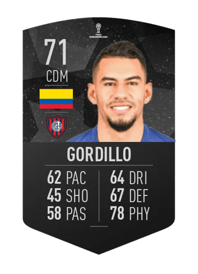 Yeison Gordillo CONMEBOL SUDAMERICANA 71 OVR