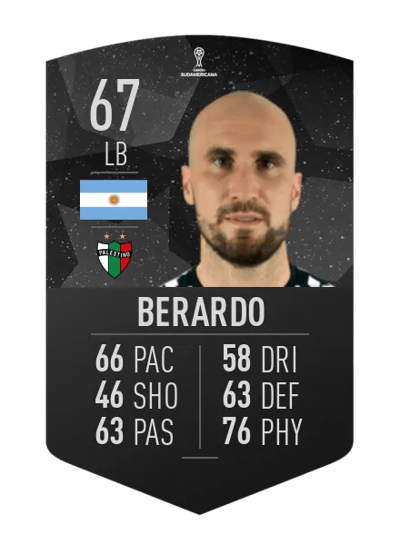Nicolás Berardo CONMEBOL SUDAMERICANA 67 OVR
