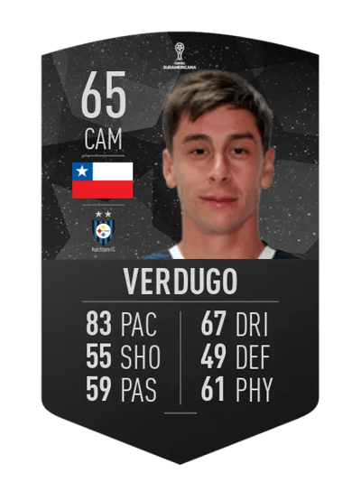 Joaquín Verdugo CONMEBOL SUDAMERICANA 65 OVR