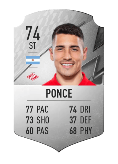 Ezequiel Ponce Rare 74 OVR
