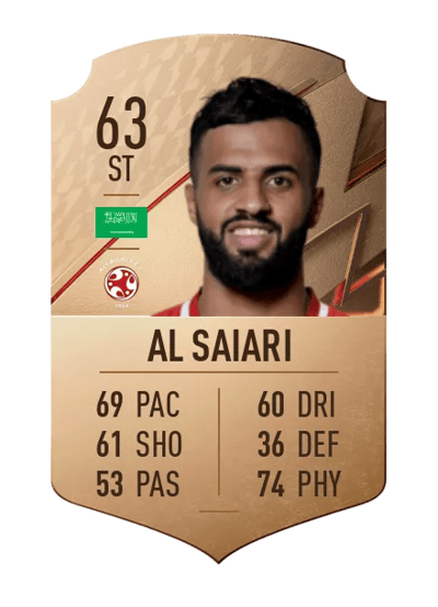 Mohammed Al Saiari Rare 63 OVR