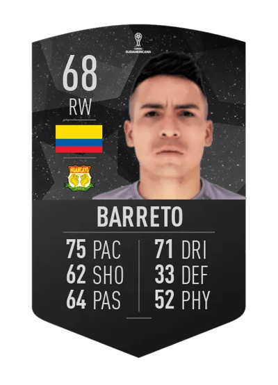 Óscar Barreto CONMEBOL SUDAMERICANA 68 OVR