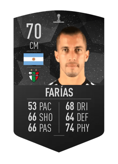 Agustín Farías CONMEBOL SUDAMERICANA 70 OVR