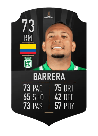 Jarlan Barrera CONMEBOL LIBERTADORES 73 OVR