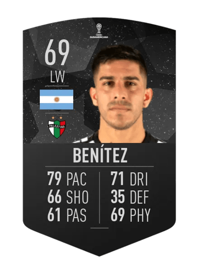 Jonathan Benítez CONMEBOL SUDAMERICANA 69 OVR