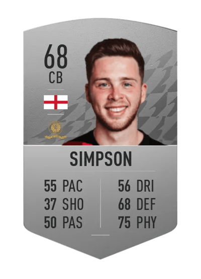 Jack Simpson Common 68 OVR