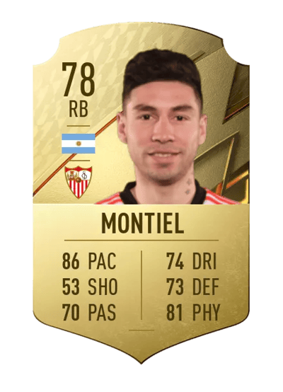 Gonzalo Montiel Rare 78 OVR