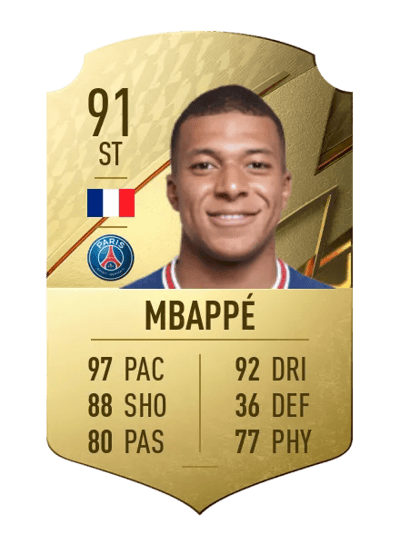 Kylian Mbappé Rare 91 OVR