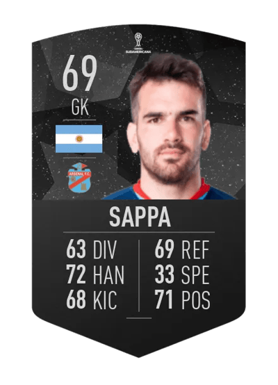 Daniel Sappa CONMEBOL SUDAMERICANA 69 OVR